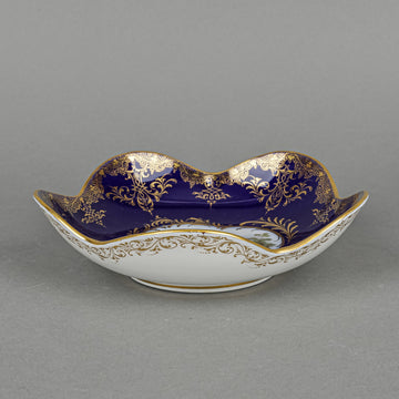 MEISSEN Hand Painted Love Story Cobalt Ground Saucer/Trinket Dish