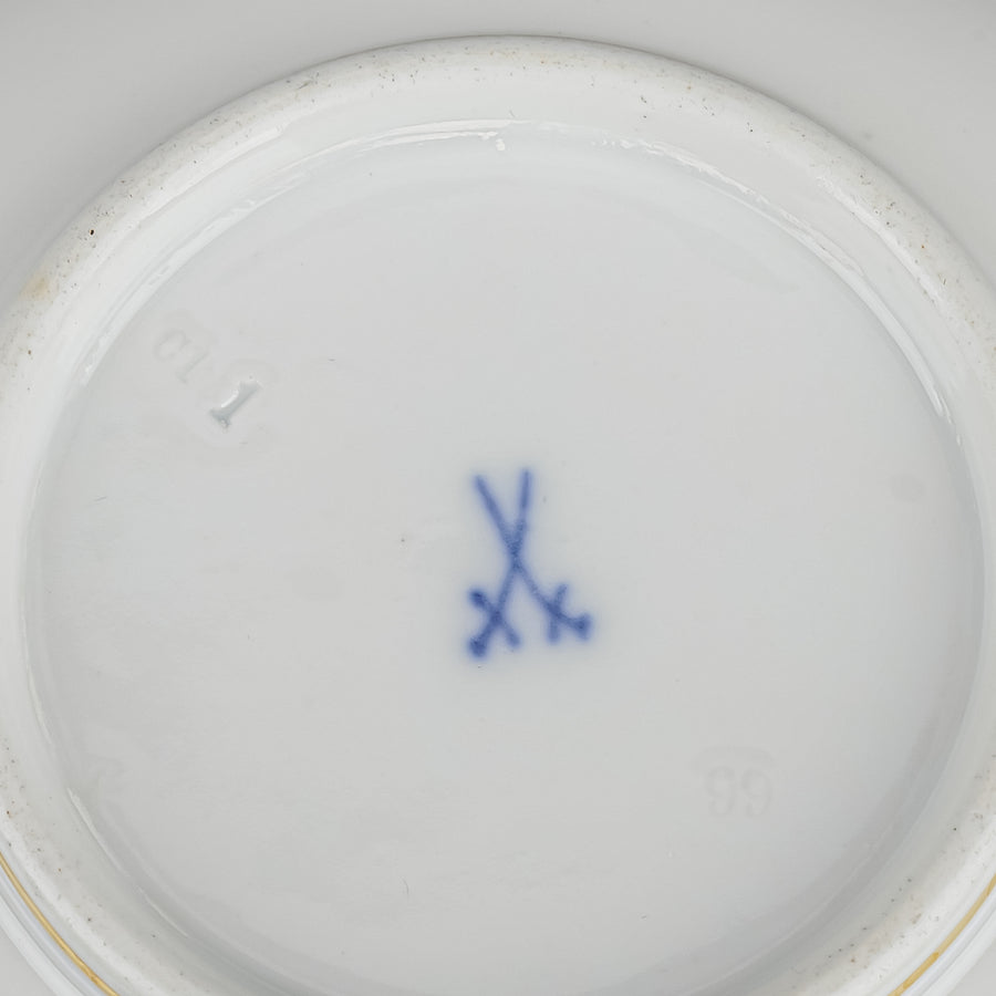 MEISSEN Hand Painted Love Story Cobalt Ground Saucer/Trinket Dish
