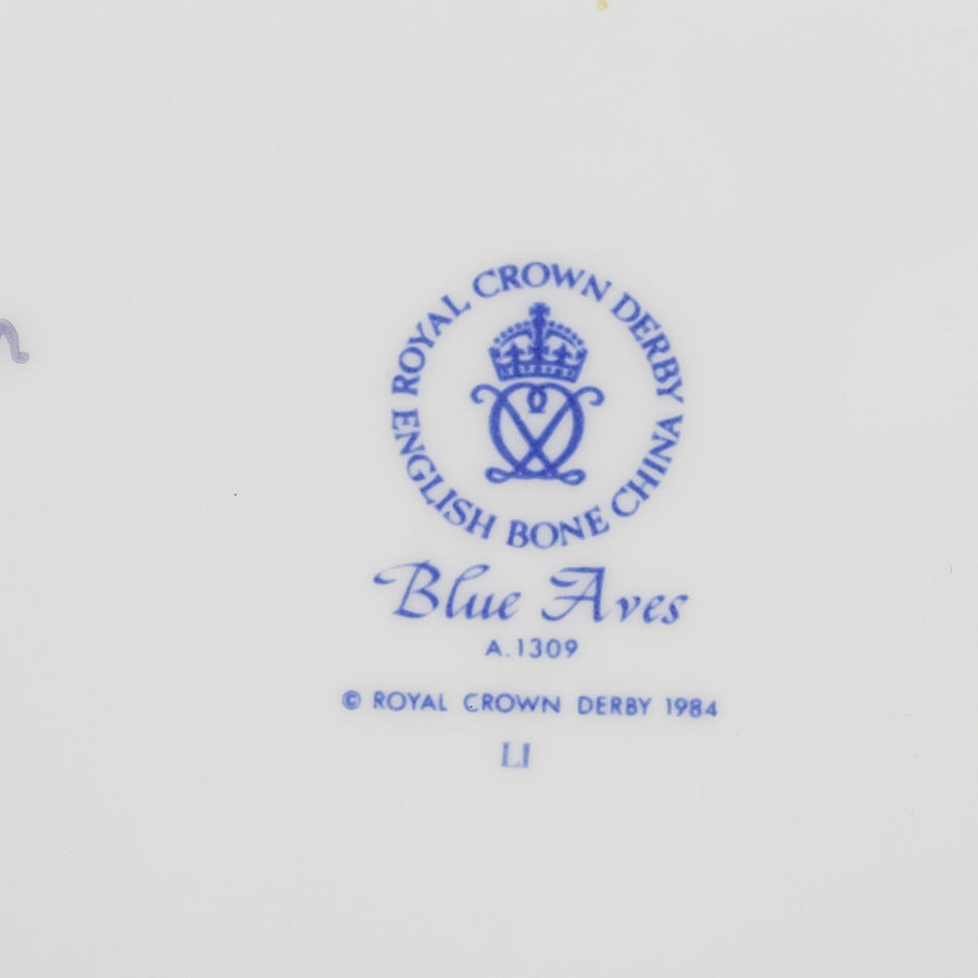 ROYAL CROWN DERBY Blue Aves Salad/Dessert Plates Set Of 4