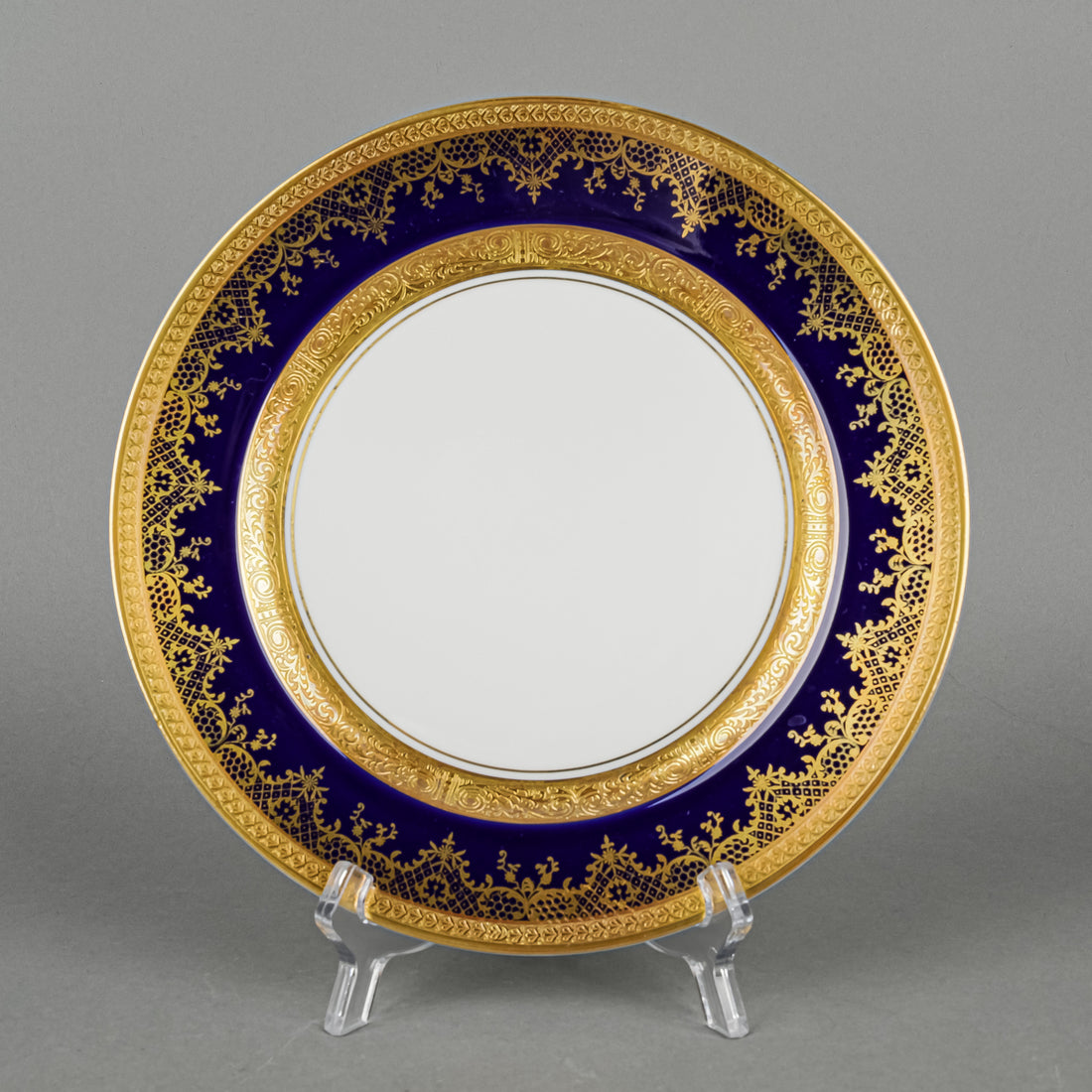 DW PORZELLAN KARLSBADER Cobalt Gold Lovestory Trio 3 Pieces
