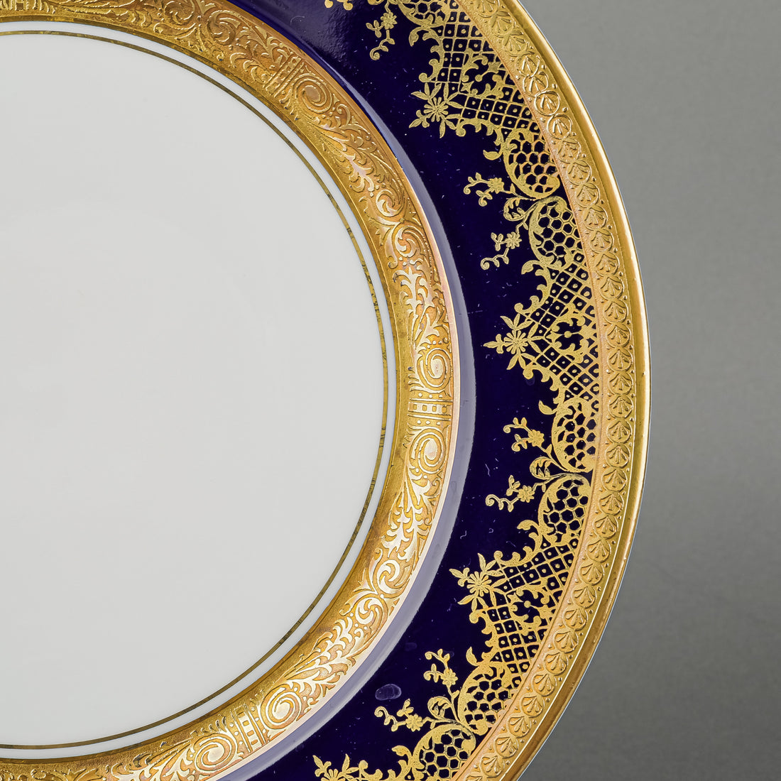 DW PORZELLAN KARLSBADER Cobalt Gold Lovestory Trio 3 Pieces