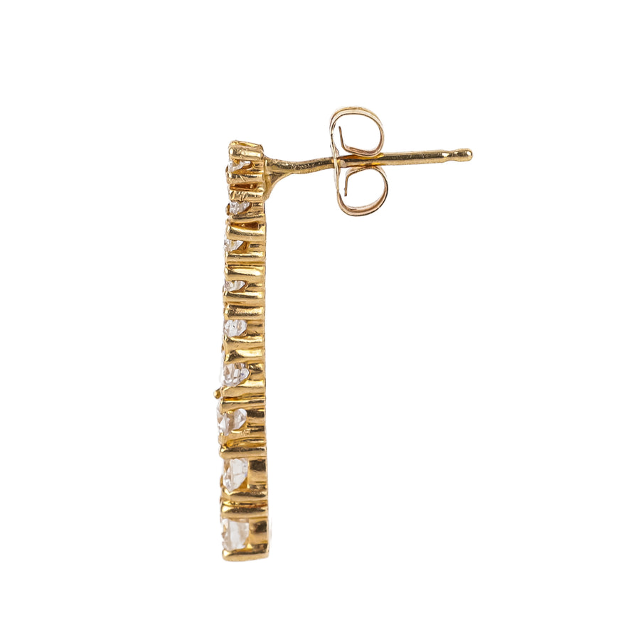 14K Yellow Gold Diamond Line Drop Earrings