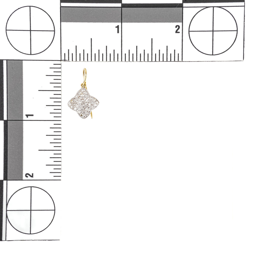 18K Yellow Gold White Gold Pave Diamond Drop Earrings