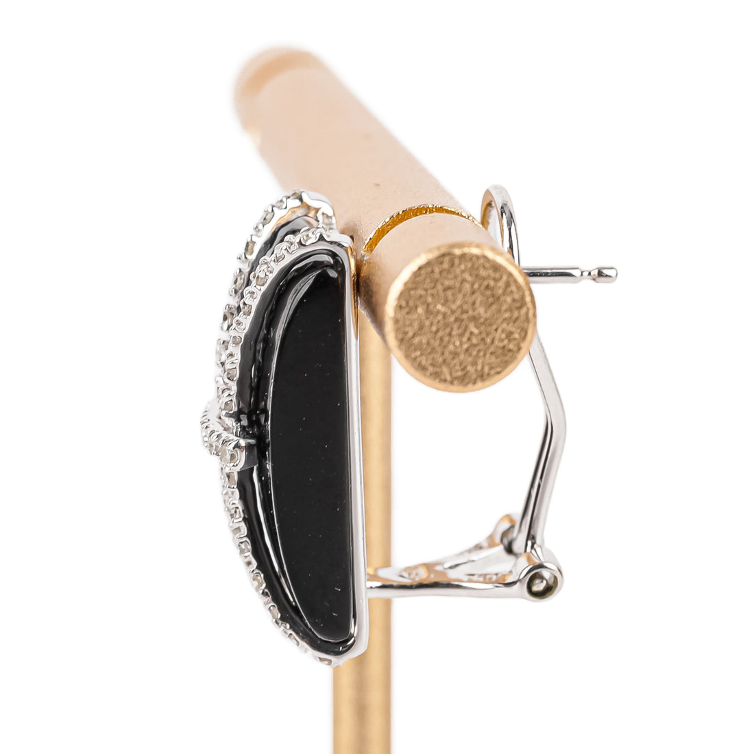 18K White Gold Onyx Diamond Omegas