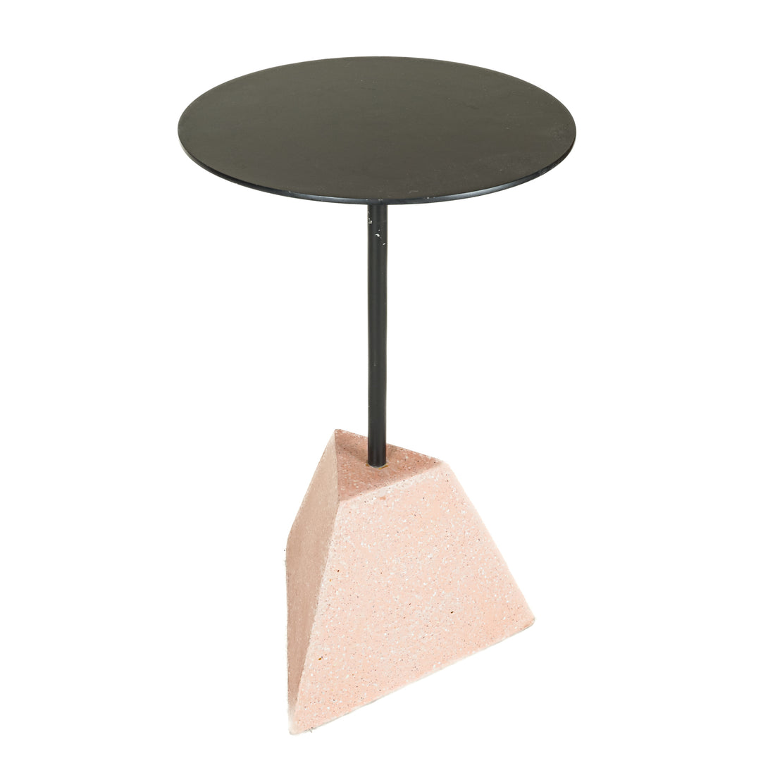 NUEVO Alma Black Painted Steel And Pink Composite End Table