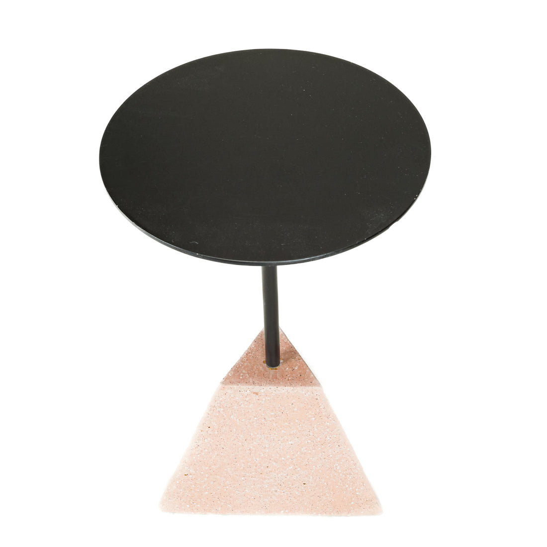 NUEVO Alma Black Painted Steel And Pink Composite End Table
