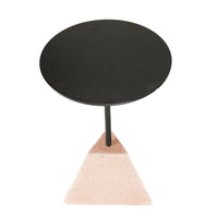NUEVO Alma Black Painted Steel And Pink Composite End Table
