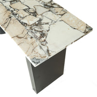 NUEVO Stories Black Painted Steel Console With Stone Top