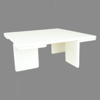 White Modern Coffee Table With Offset Angle Legs