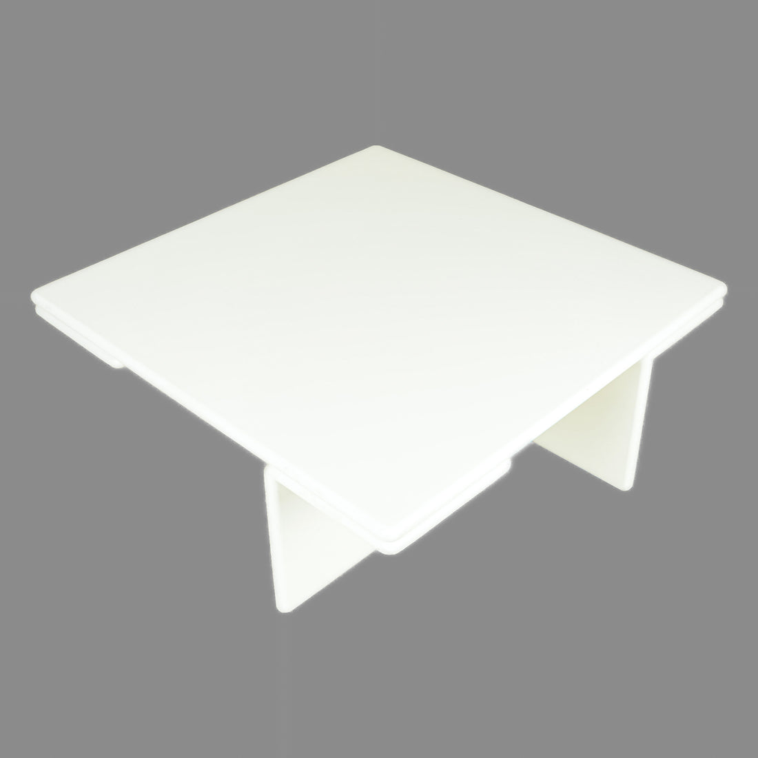 White Modern Coffee Table With Offset Angle Legs