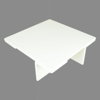 White Modern Coffee Table With Offset Angle Legs