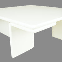 White Modern Coffee Table With Offset Angle Legs