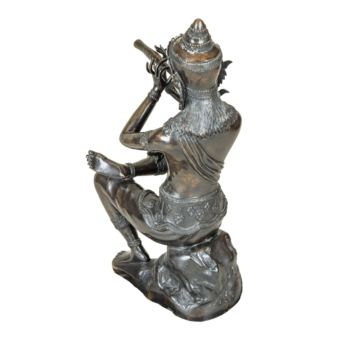 Cast Bronze Garden Statue Prince Phra Aphai Mani Playing Magic Flute