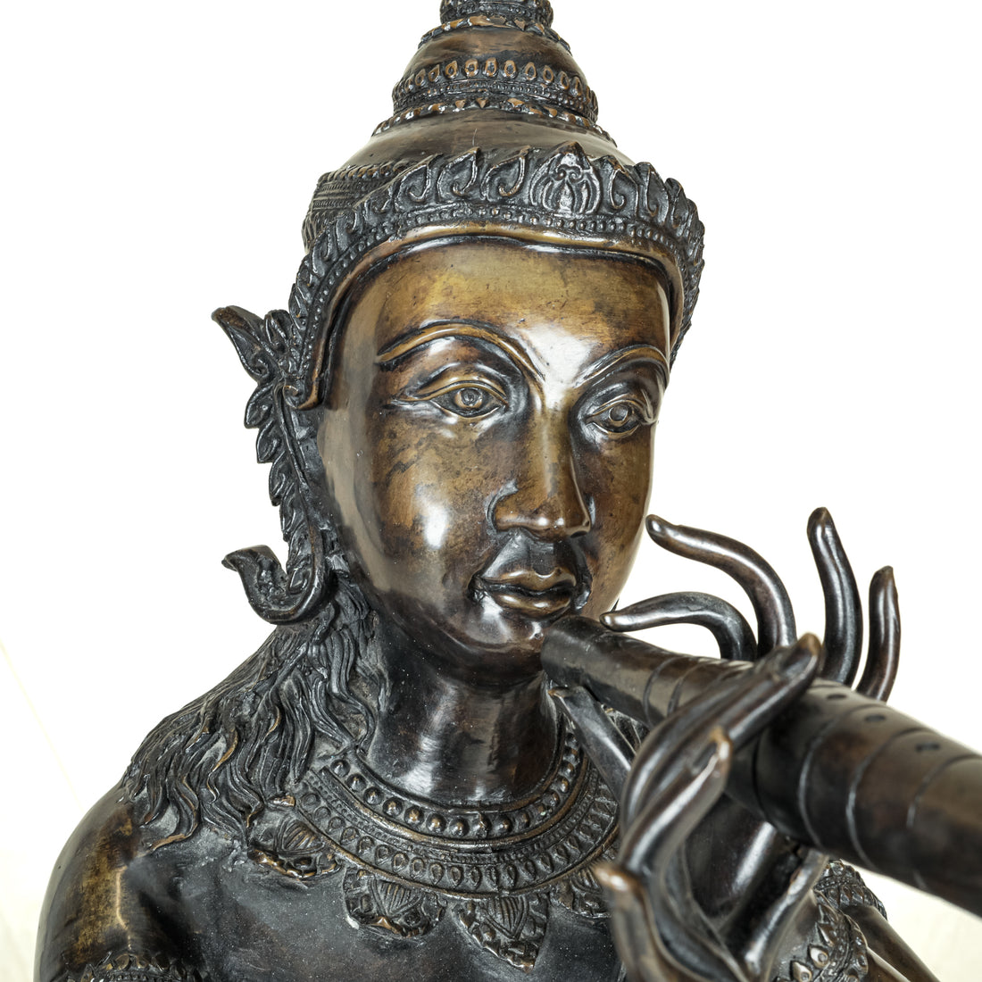 Cast Bronze Garden Statue Prince Phra Aphai Mani Playing Magic Flute