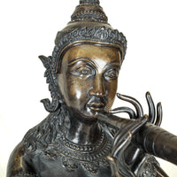 Cast Bronze Garden Statue Prince Phra Aphai Mani Playing Magic Flute