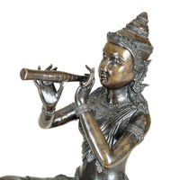 Cast Bronze Garden Statue Prince Phra Aphai Mani Playing Magic Flute