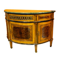 Louis XVI Style Demilune Cabinet With Stone Top