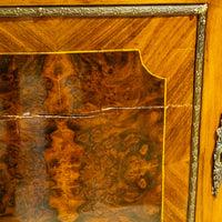 Louis XVI Style Demilune Cabinet With Stone Top