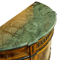 Louis XVI Style Demilune Cabinet With Stone Top