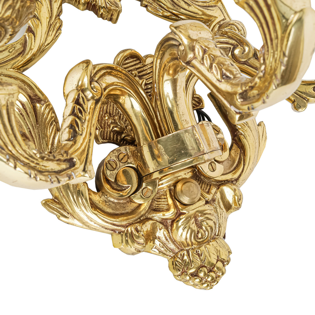 Bronze Three-Light Wall Sconces And Shades - Set of 2