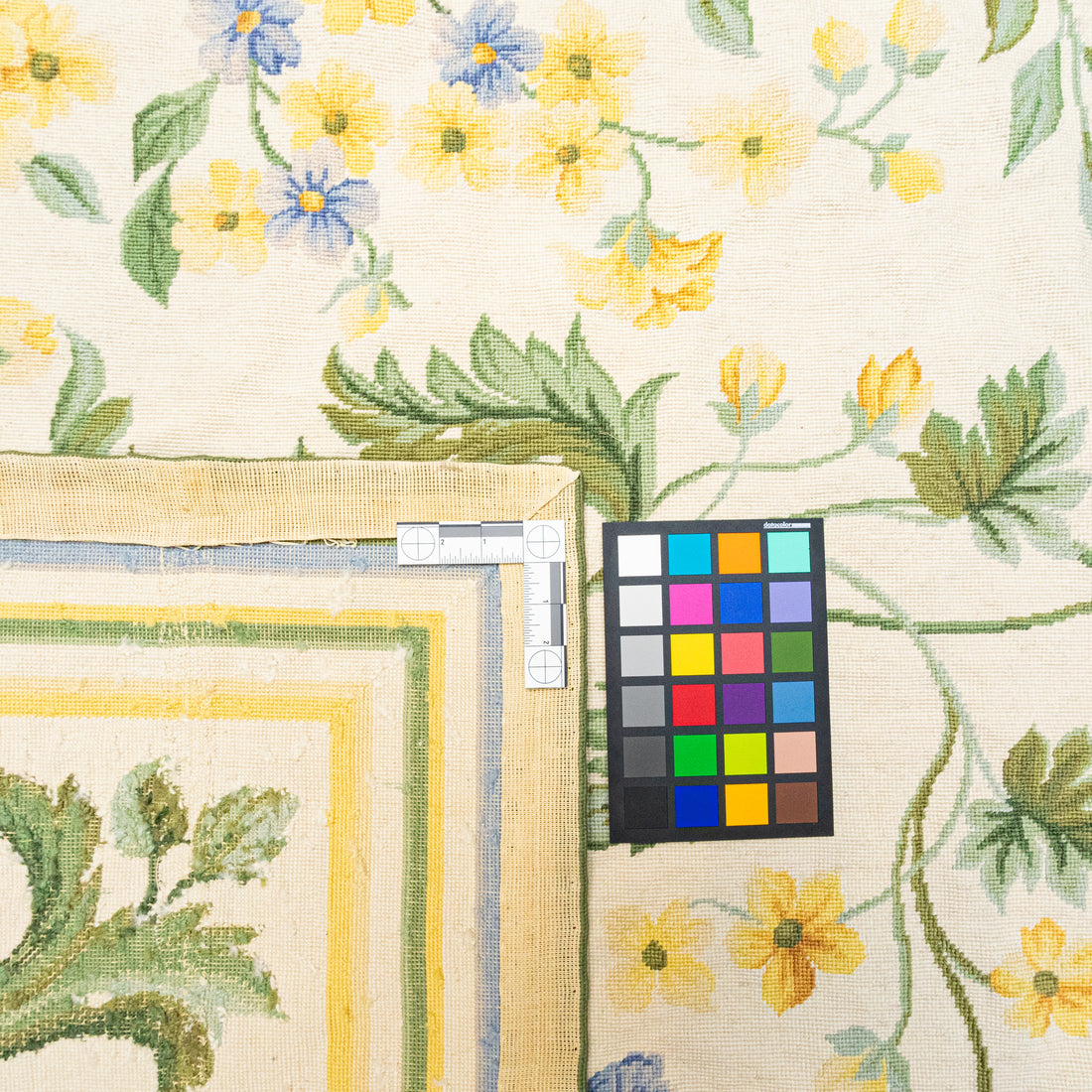 Wool Needlepoint Rug - Floral Pattern