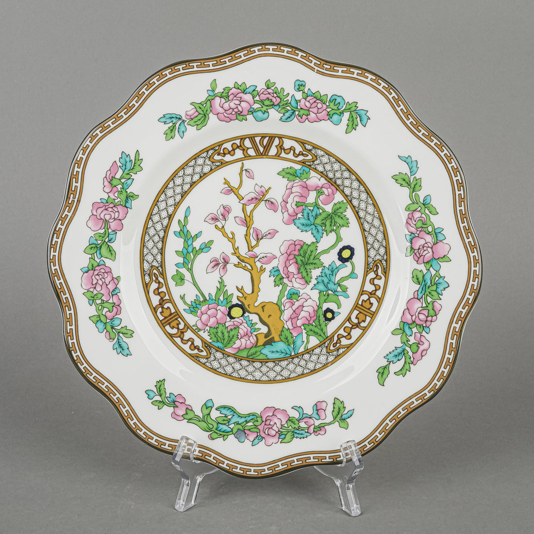 COALPORT Indian Tree Scalloped Edge Luncheon Plates Set Of 8