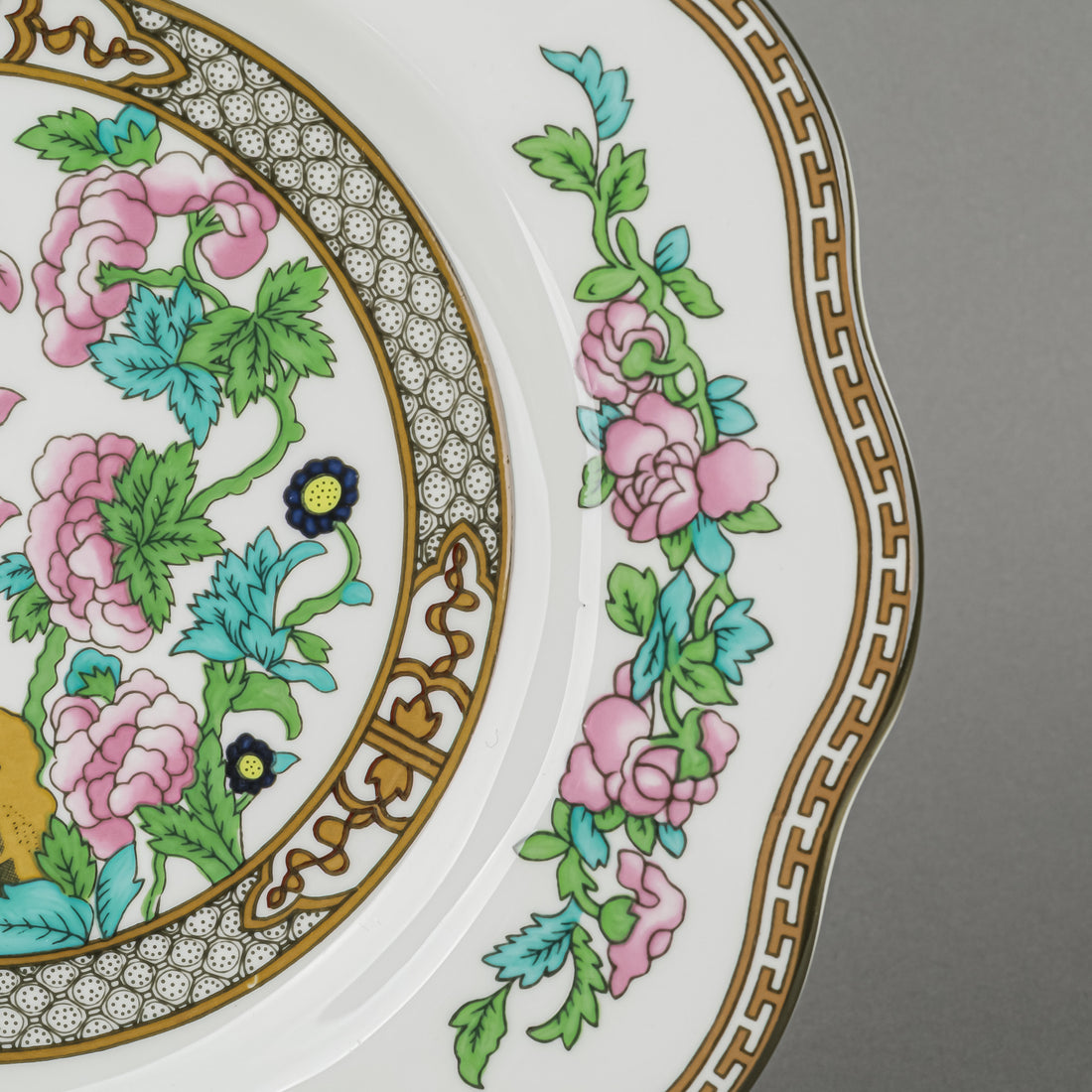 COALPORT Indian Tree Scalloped Edge Luncheon Plates Set Of 8