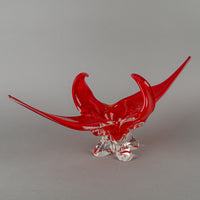 Lorraine/Chalet Style Free Form Art Glass Basket Red