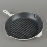 LE CREUSET Enamel Cast Iron Grill Skillet 26cm - White