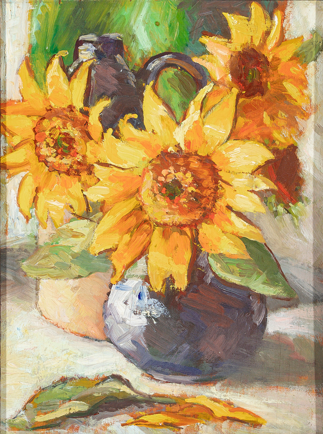 Aleen Aked (Canadian 1907-2003) Sunflowers - Oil On Board