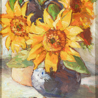 Aleen Aked (Canadian 1907-2003) Sunflowers - Oil On Board