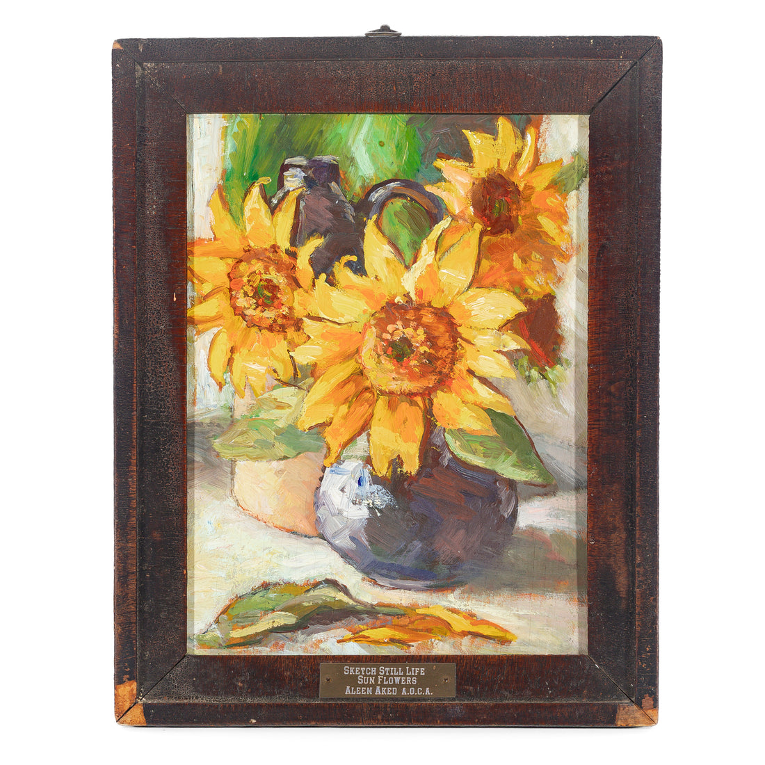 Aleen Aked (Canadian 1907-2003) Sunflowers - Oil On Board