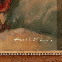 Lajos Fuzesi (Hungarian 1931-2008) Two Girls - Oil On Board