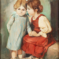 Lajos Fuzesi (Hungarian 1931-2008) Two Girls - Oil On Board