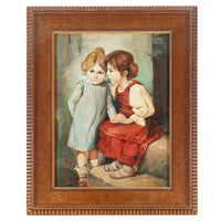 Lajos Fuzesi (Hungarian 1931-2008) Two Girls - Oil On Board