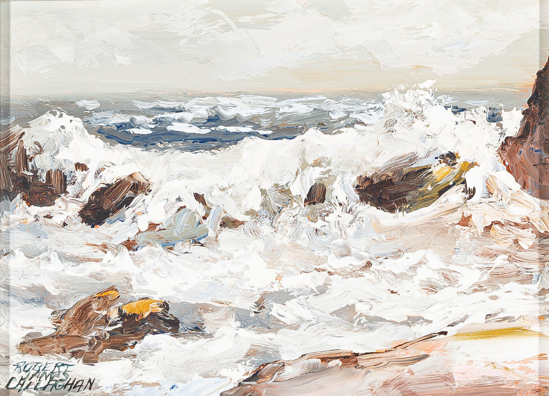 Robert James Callaghan(Canadian 20th C.)"Surf At Bass Rocks"