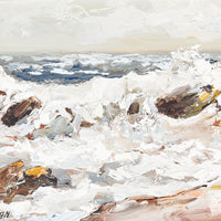 Robert James Callaghan(Canadian 20th C.)"Surf At Bass Rocks"
