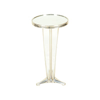 GLOBAL VIEWS French Moderne Chrome End Table With Mirrored Top