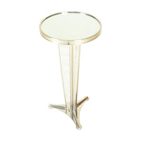 GLOBAL VIEWS French Moderne Chrome End Table With Mirrored Top
