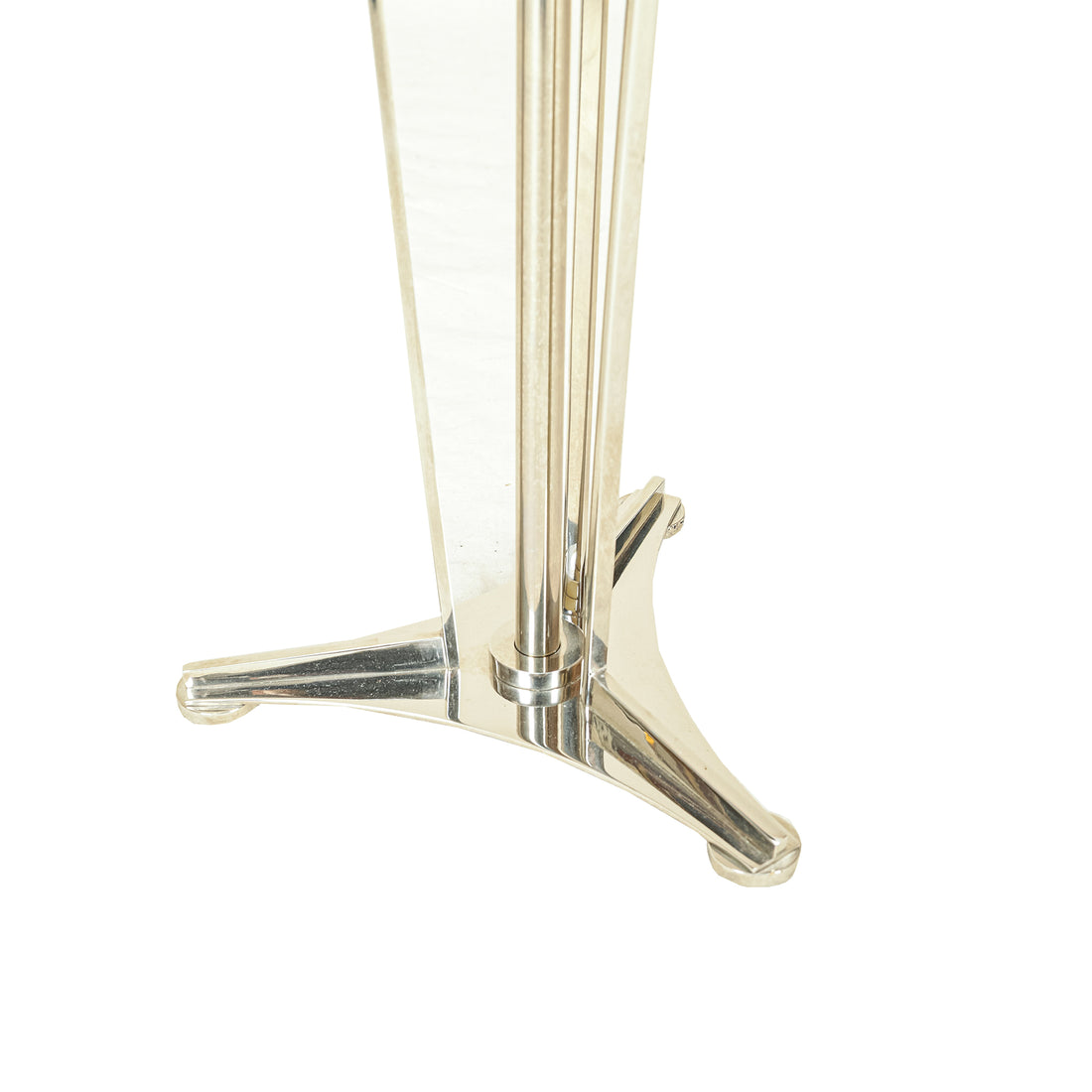GLOBAL VIEWS French Moderne Chrome End Table With Mirrored Top