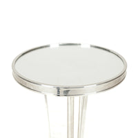 GLOBAL VIEWS French Moderne Chrome End Table With Mirrored Top