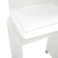 Arcylic Stool With White Vinyl Seat