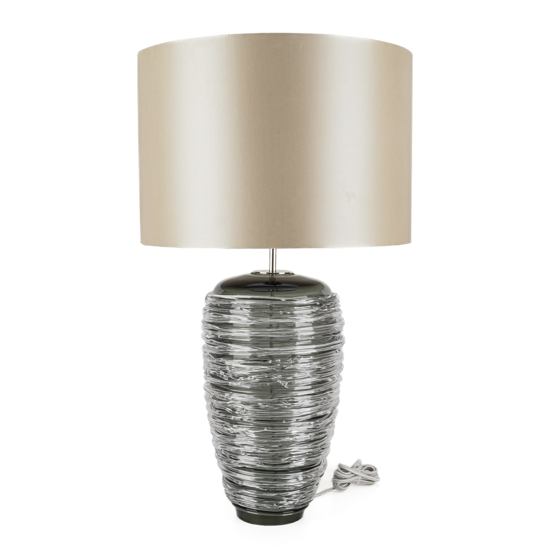 PORTA ROMANA Blown Glass Charcoal Thread Lamp With Shade