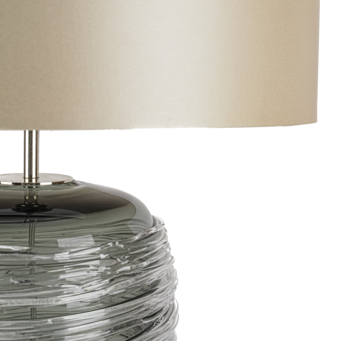PORTA ROMANA Blown Glass Charcoal Thread Lamp With Shade