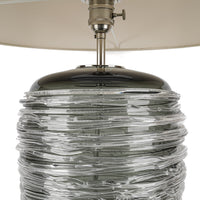 PORTA ROMANA Blown Glass Charcoal Thread Lamp With Shade