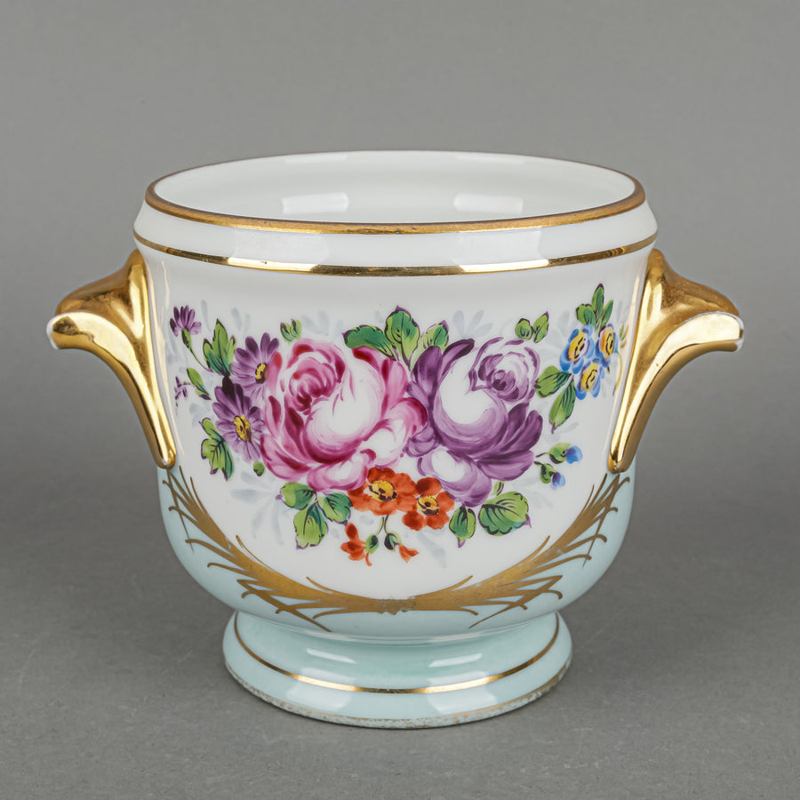 BIRKS Sevres Hand Painted Floral Cachepot/Planter