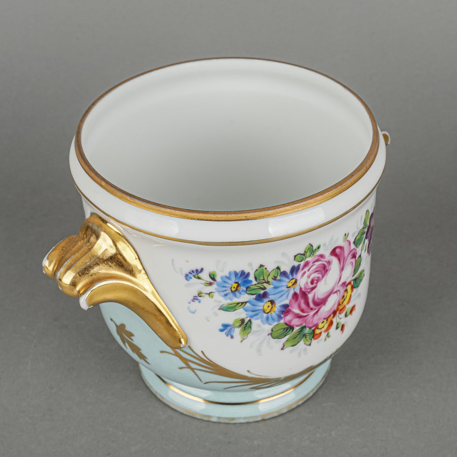 BIRKS Sevres Hand Painted Floral Cachepot/Planter