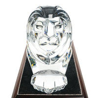 STEUBEN Fig Crystal Lion With Stand
