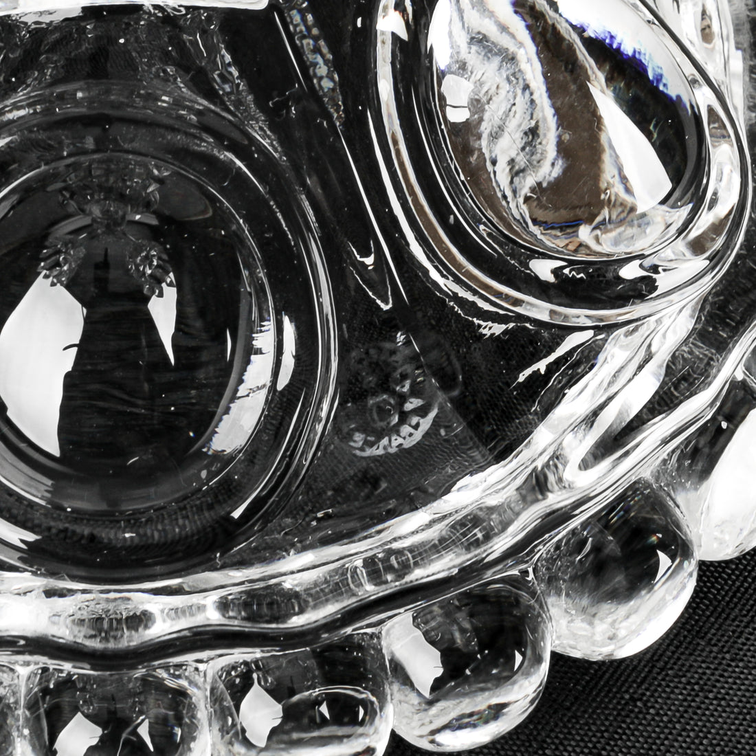 BACCARAT Medallion Molded Crystal Three Arm Candelabrum