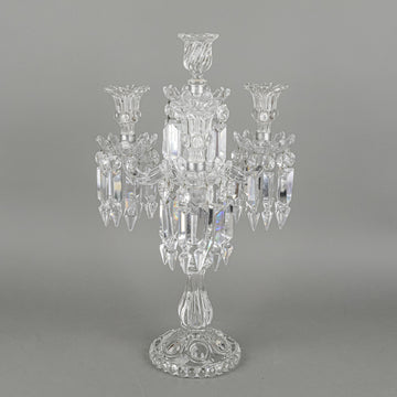 BACCARAT Medallion Molded Crystal Three Arm Candelabrum